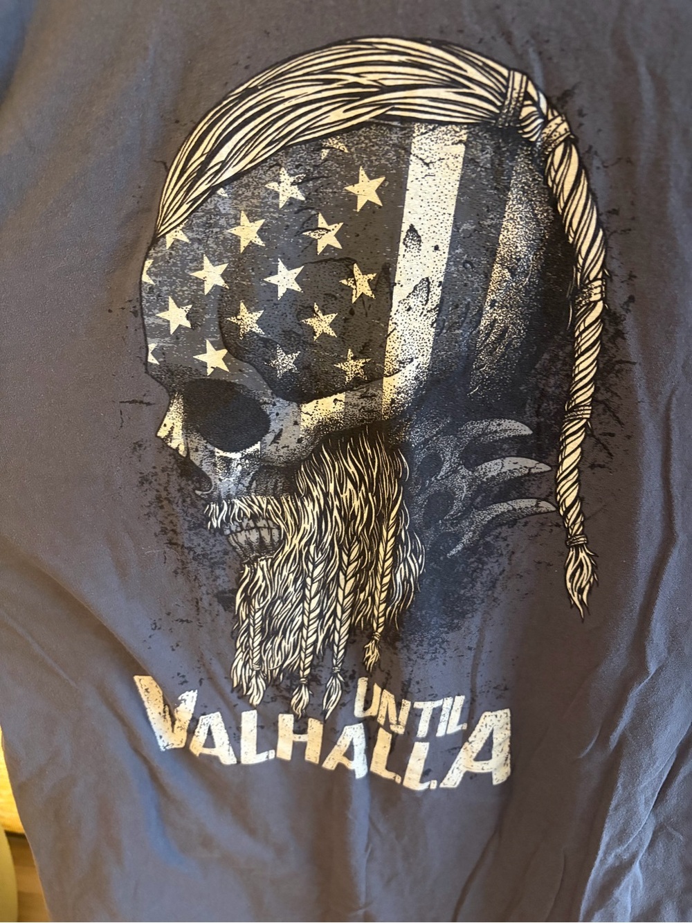 American Apparel Grey Skull Graphic Tee with White Print